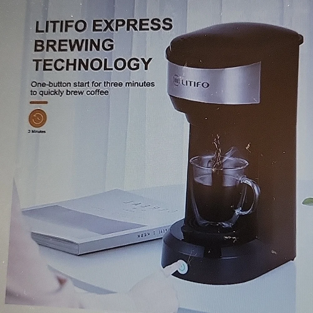 Litifo single serve coffee maker tea K Cup Pod 6-14 oz reservoir fast brew NEW…